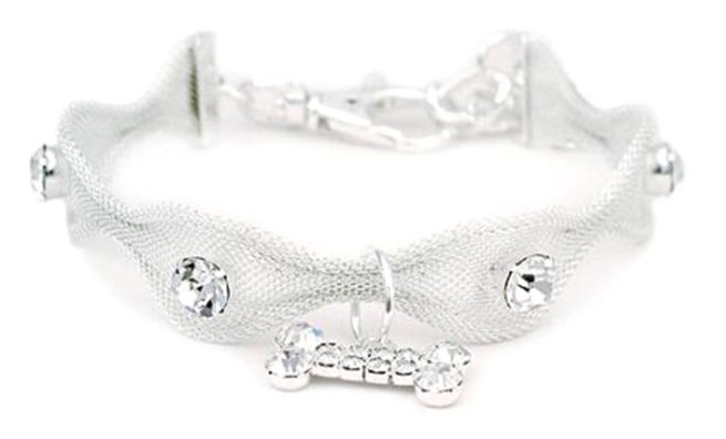 Mesh diamond dog collar