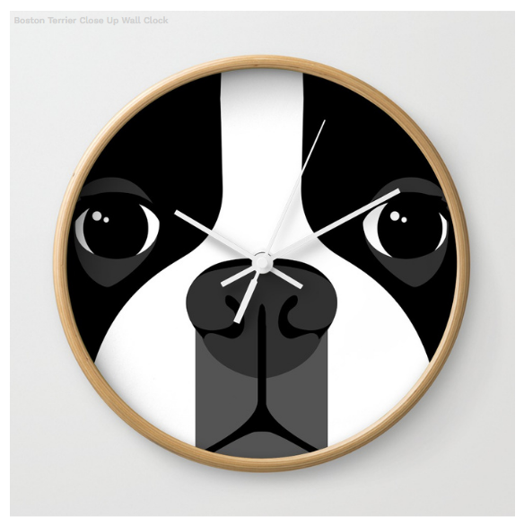 Boston Terrier Wall Clock