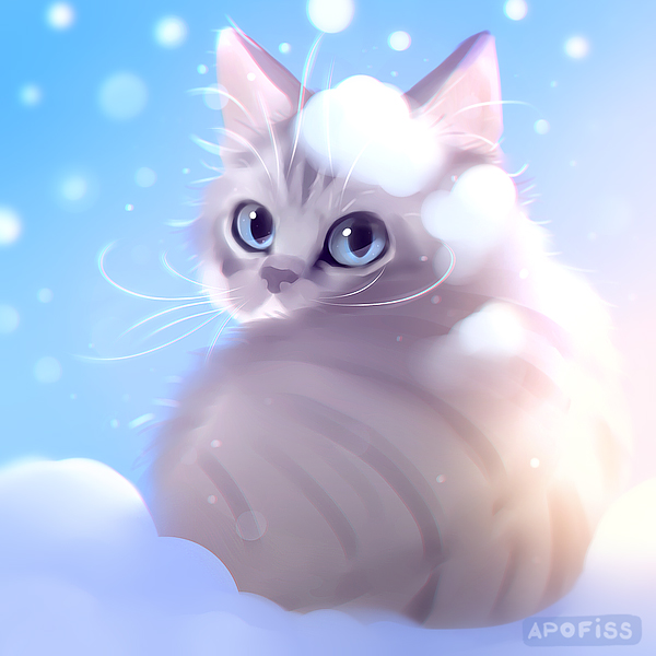 Cat Print by Apofiss