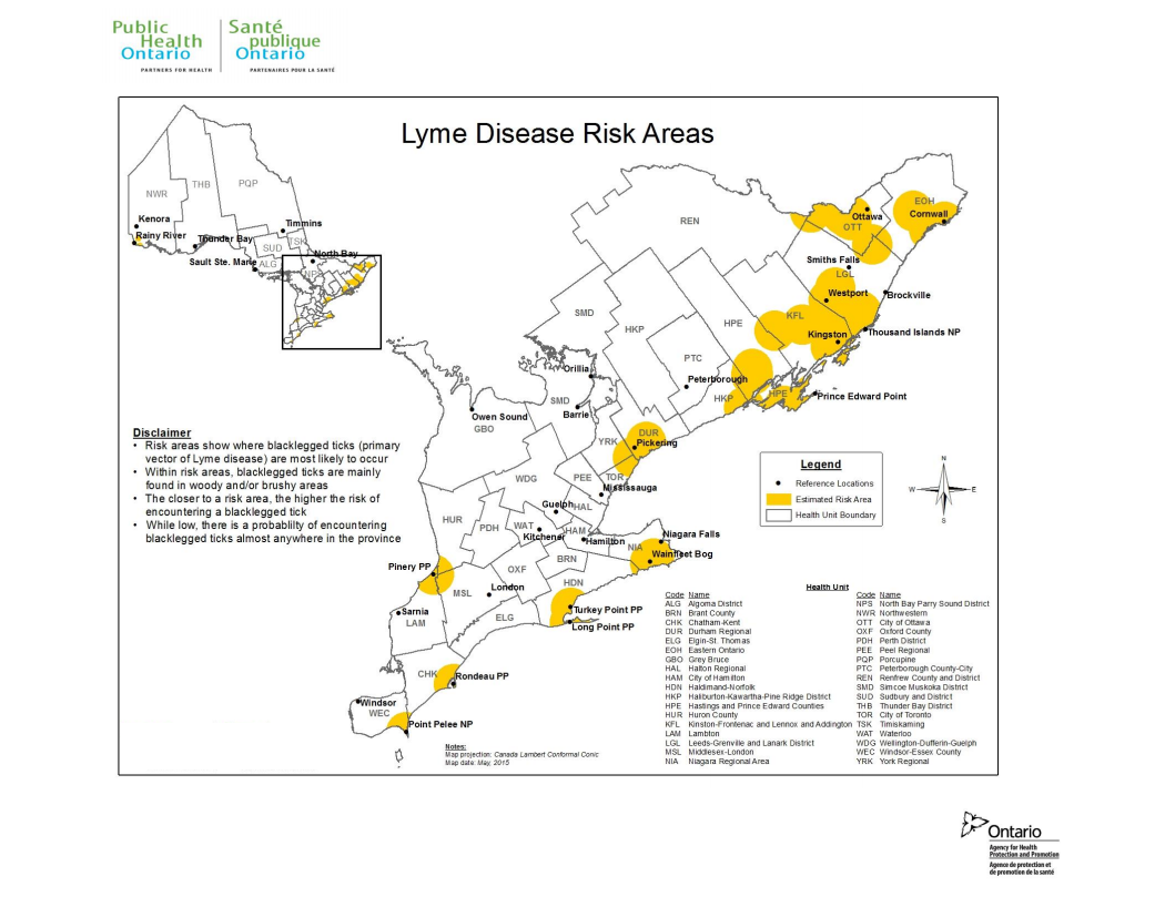 Tick Map Ontario
